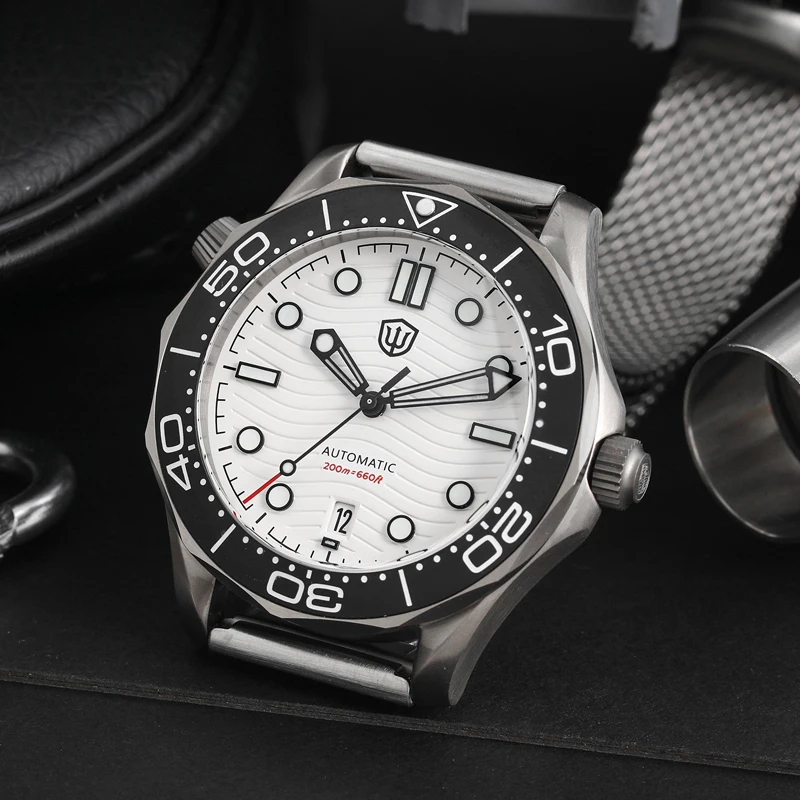 Фото Watchdives WD007 V3 Мужские часы NH35 Часы с автоматическим механизмом и нейлоновым ремешком 200 м Водонепроницаемые механические часы с подарочной коробкой №3