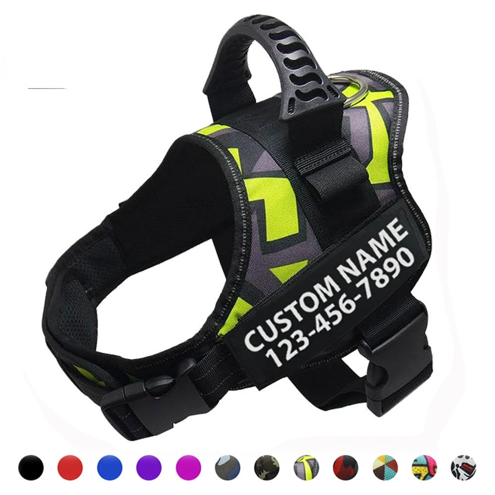 

Dog harness Hight quality Nylon Adjustable customize ID dog name For small big dogs vest harness dog accessories Dropshipping