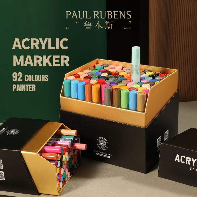 

Paul Rubens 12/24/48/60/72/88/92 Colors Acrylic Markers Permanent Sketching Marker Pen for Artist Adult Student Drawing for Gift