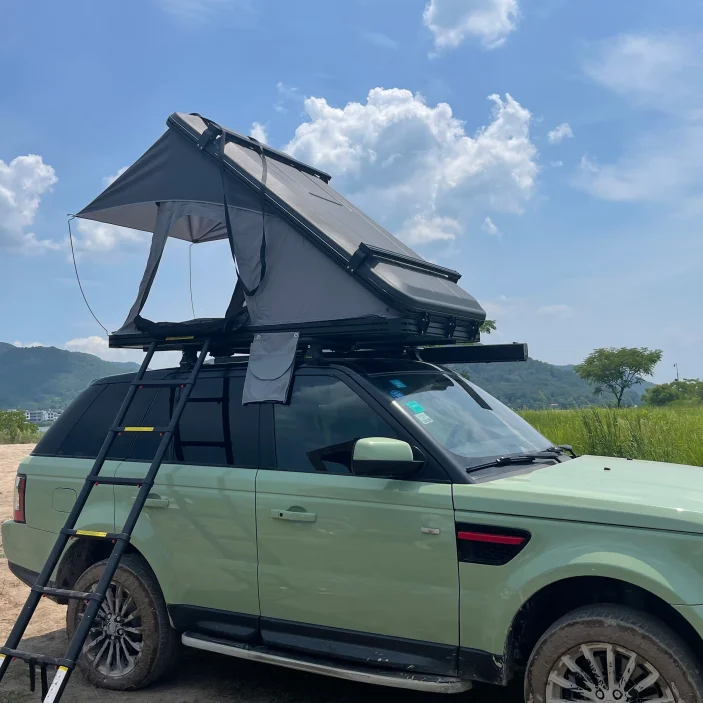 

Hoya Big Size Fly Outdoor camping 4wd foldable hard shell vehicle open car roof top tent box hardtop aluminum rooftop tent