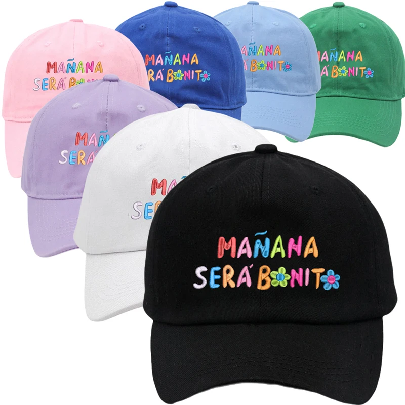 

Embroidered Manana Sera Bonito Karol G Letter Baseball Cap Breathable Couple Cricket Cap Woman Adjustable Visors Caps