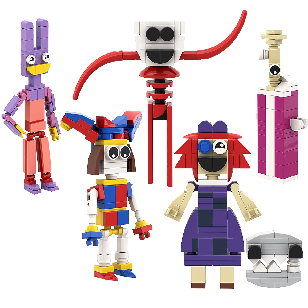 

Moc The Amazing Digital Circus Monster Building Blocks Anime Pomni Jax Figure DIY Model Bricks Sets Kids Adult Birthday Toy Gift