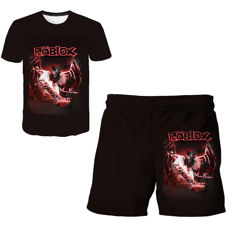 

2022 New style Robloxing suit Boy Girl 4-14 Year Clothes Sets Cartoon Sweatshirts+shorts Clothing Fashion Cartoon Harajuku Suits