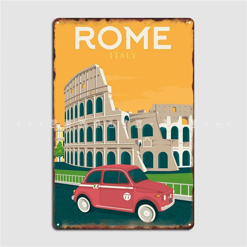 

Постер для путешествий в римском стиле, металлический плакат, фотообои для кинотеатра, гостиной, забавные фотообои, плакаты со знаком