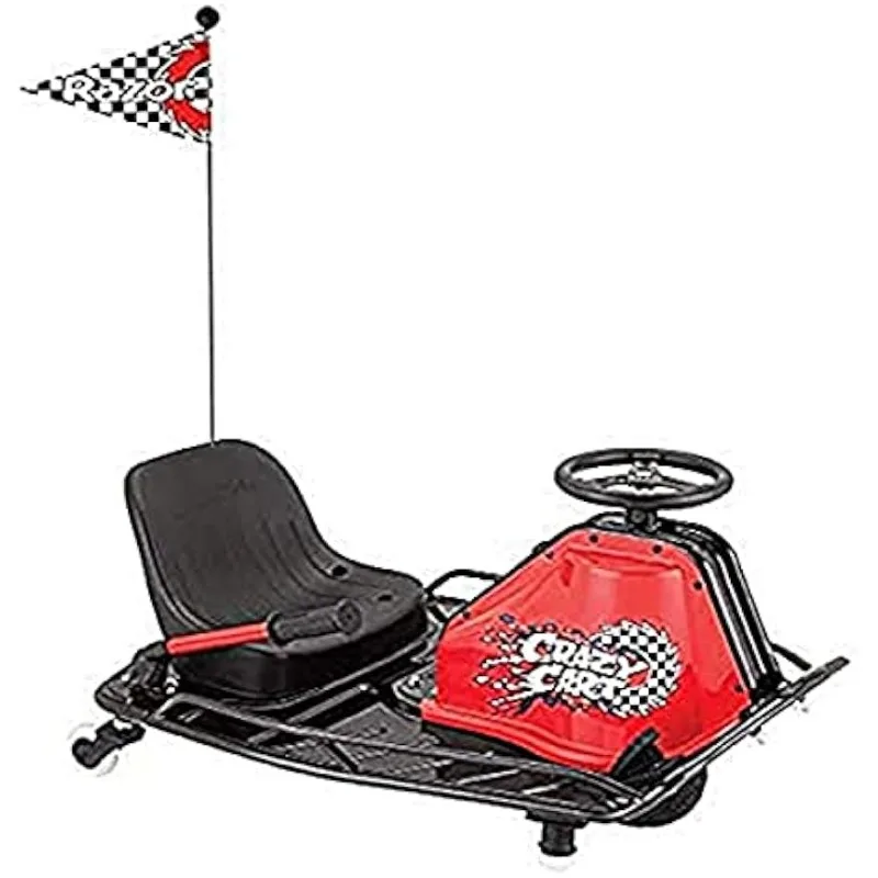 

Бритва сумасшедшая тележка-24 В Электрический Дрифтинг карт-Переменная скорость, до 12 миль/ч, дрифтовая планка для управляемых дрифтов, черный/красный