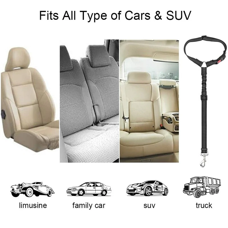 Ремень безопасности для домашних животных регулируемый эластичный ремень