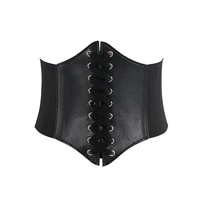 black sexy womens corset top female gothic clothing underbust waist sexy bridal bustier body slimming wide belts dress girdle