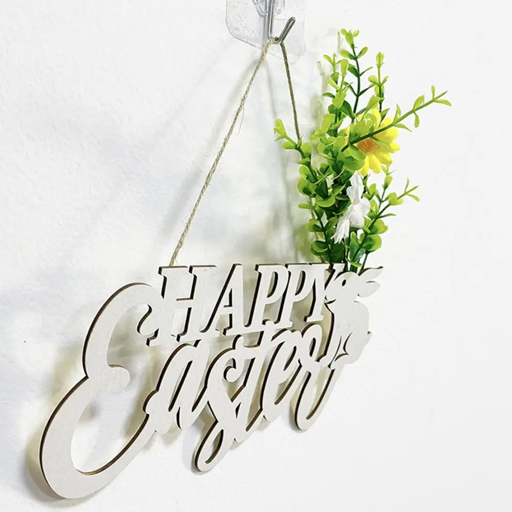 

Симпатичный подвесной венок, подвеска с гладкой поверхностью, Кролик, Кролик, цветок, венок, подвесное украшение для двери, создание атмосферы