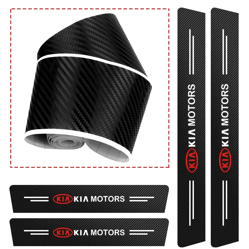 Углеродные наклейки на пороги автомобиля для Kia Sportage Ceed Picanto Rio ProCeed Niro Morning Stonic Optima