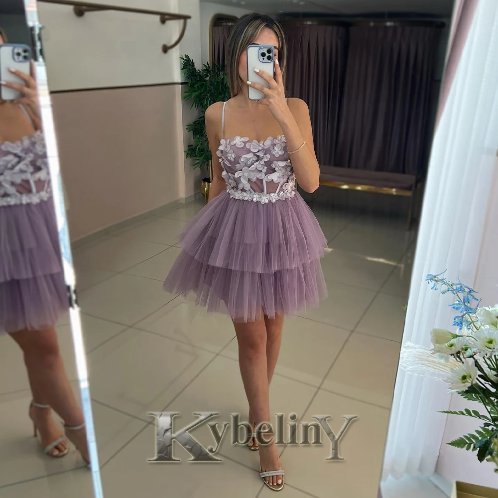 

Kybeliny Delicate Layered Homecoming Dresses For Woman 2024 A-line 3D Flower Prom Gowns Vestidos De Fiesta Party Made To Order