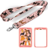 d0147 cartoon dachshund mobile phone lanyard for keys id card pass gym usb badge holder diy hang rope tags strap neck lanyards
