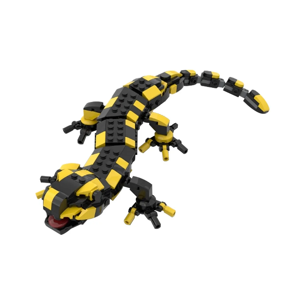 MOC Fire Salamander Building Blocks Set A Popular Reptile Colour Little Dinosaur Idea Animal Bricks Toys For Children Kids Gifts images - 6