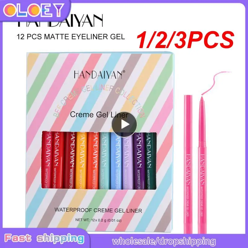 

1/2/3PCS New 20 Color Waterproof Pearlescent Matte Eyeliner Not Easy To Smudge Eyeliner Pen Rotatable Eyeliner Long Lasting Eye