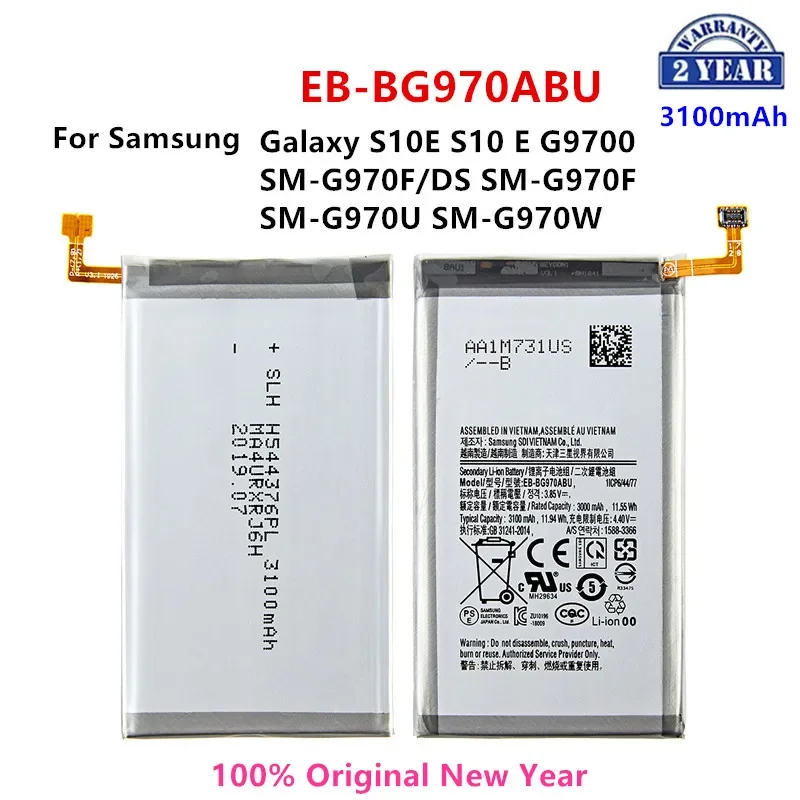 

100% Orginal EB-BG970ABU 3100mAh Battery For Samsung Galaxy S10E S10 E G9700 SM-G970F/DS SM-G970F SM-G970U SM-G970W