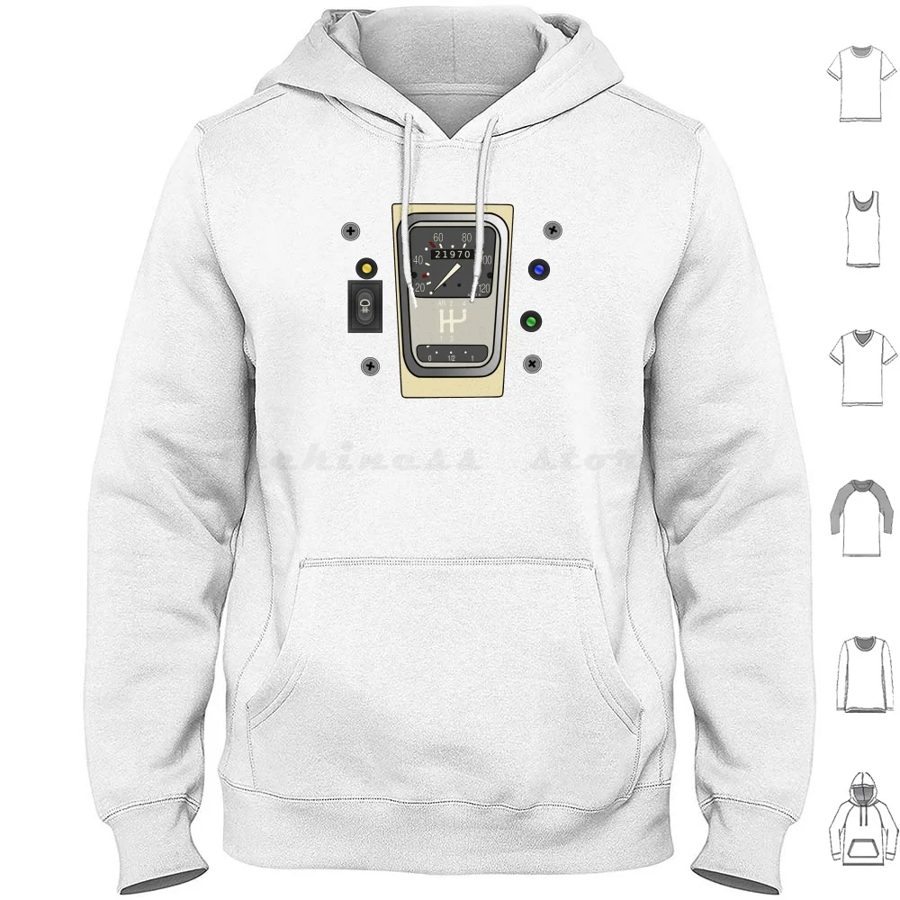 

2cv-Az Ka-'deux Chevaux' ( Without Text ) Hoodie cotton Long Sleeve 2cv 2cv Gauges Cluster Dash Classic Car Retro French