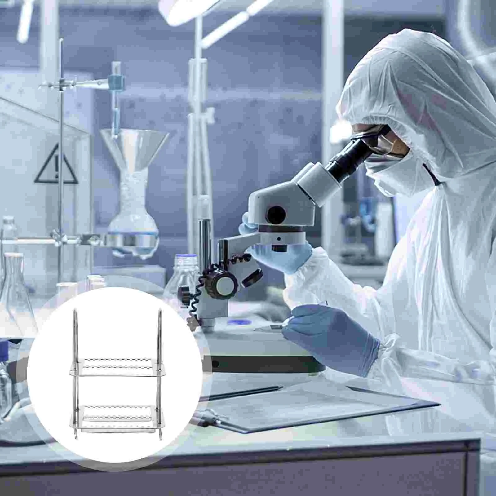 

Dyeing Rack 26 Positions Microscope Slides Holder Glass Stainless Steel Staining