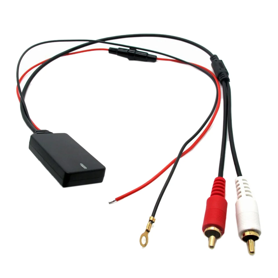 

Универсальный модуль приемника Bluetooth AUX, адаптер с 2 кабелями RCA для автомобильного радио, стерео, беспроводной аудио вход, воспроизведение музыки для грузовика и автомобиля
