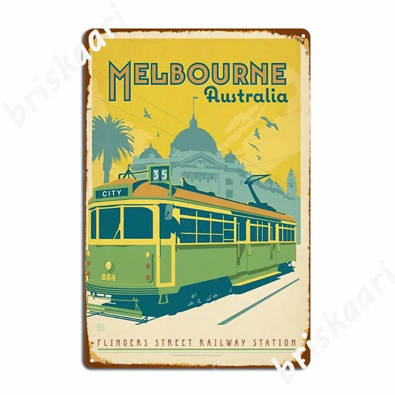 

Винтажный Мельбурн, австралийский металлический плакат с табличкой, роспись, паб, гараж, обычный кинотеатр, кухня, жестяной плакат