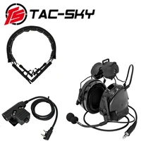 tac sky tactical helmet arc track stand comatc iii hunting shooter walkie talkie headset comes with ptt and replaceable headband