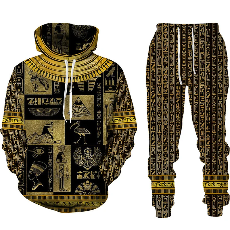 

Horus Egyptian God Eye of Egypt Pharaoh Anubis Hoodie Tracksuit Men Clothing Sets Autumn Winter Sweatpants Male Sweatshirt Suit