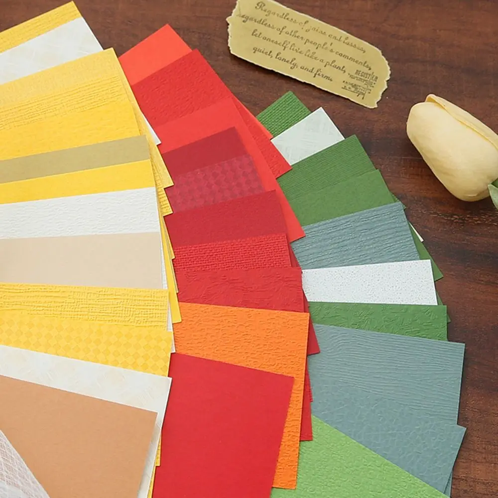 

30Pcs Vintage Solid Color Thicken Material Paper Creative Embossing Texture Paper For DIY Envelopes Greeting Card Sticker