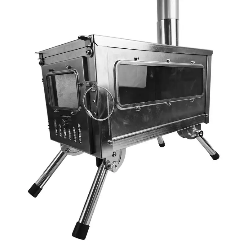 

Туристическая деревянная горелка из нержавеющей стали, портативная горелка для горячих палаток, уличная Складная горелка, горелка с подогревом