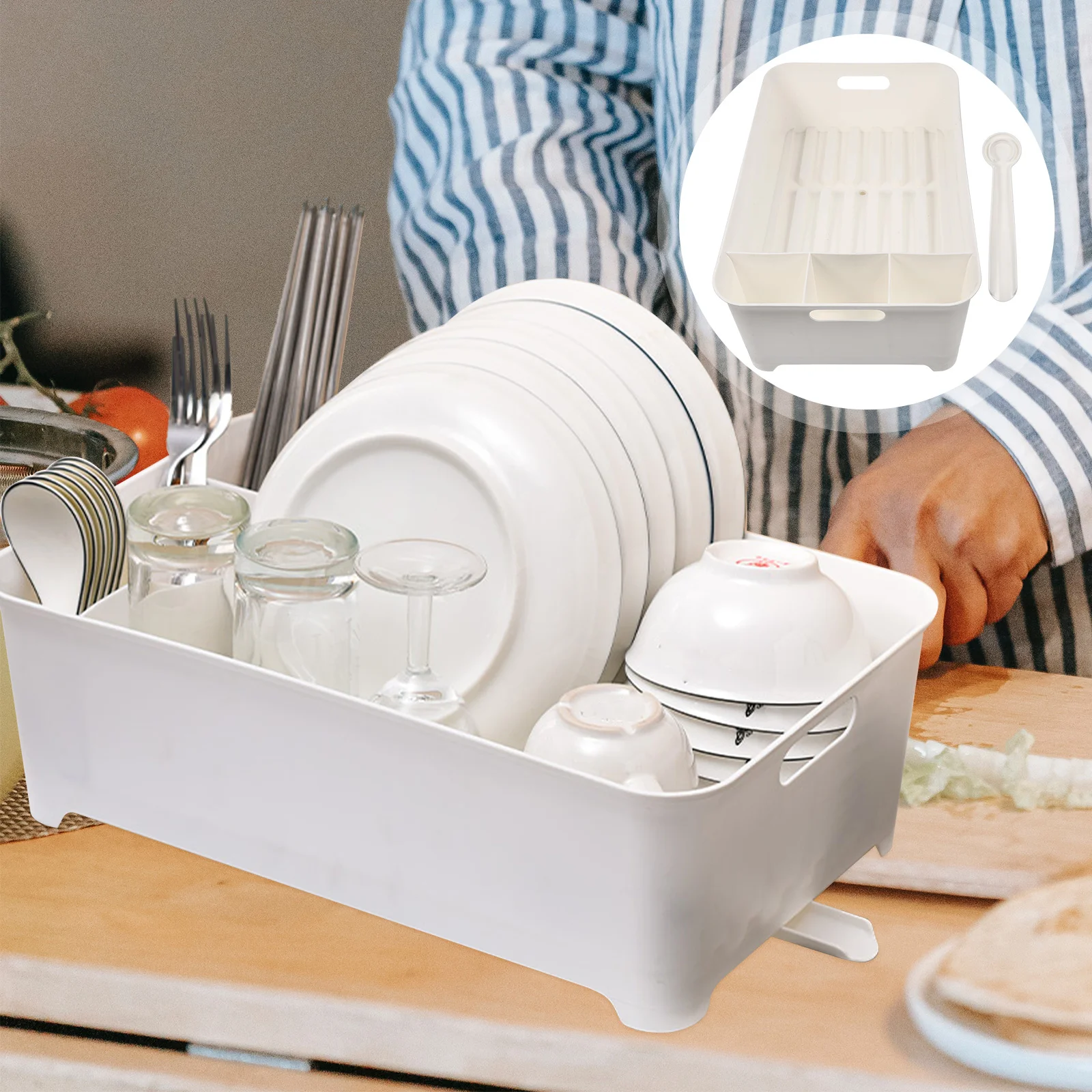 

Dish Rack Drying Kitchen Drainer Holder Basket Baby Utensils Chopstick Bottle Storage Box Drain Board Cutlery Paper Plate