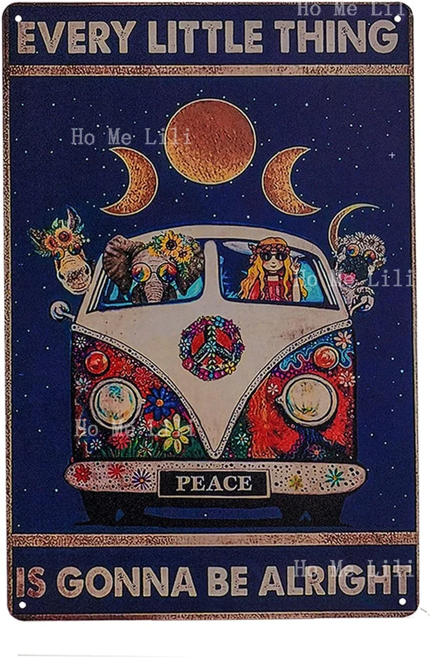 Dreacoss On A Dark Desert Highway Cool Hippie Every Little Thing Is Gonna Be Alright Ретро Металлическая Олово