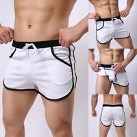 hot sale breathable men swimming trunks color block summer sports gym drawstring shorts beach pants swimming trunks