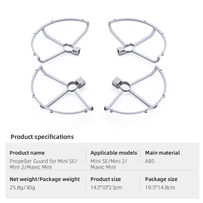 

4Pcs Propeller Quick-Release Prop Guard Blades Wing Protective Cover For DJI Mini 2 Mavic Mini SE Drone