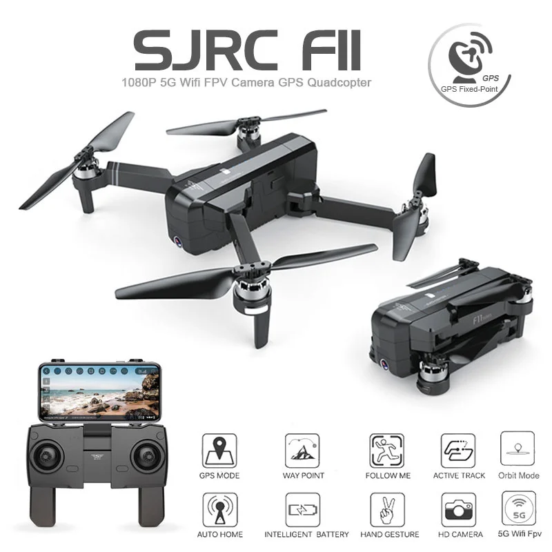 

Квадрокоптер SJRC F11 складной с GPS, Wi-Fi, камерой FPV 1080P и управлением жестами