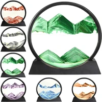 moving sand art picture 712inch glass 3d hourglass deep sea sandscape in motion display flowing sand frame office home decor