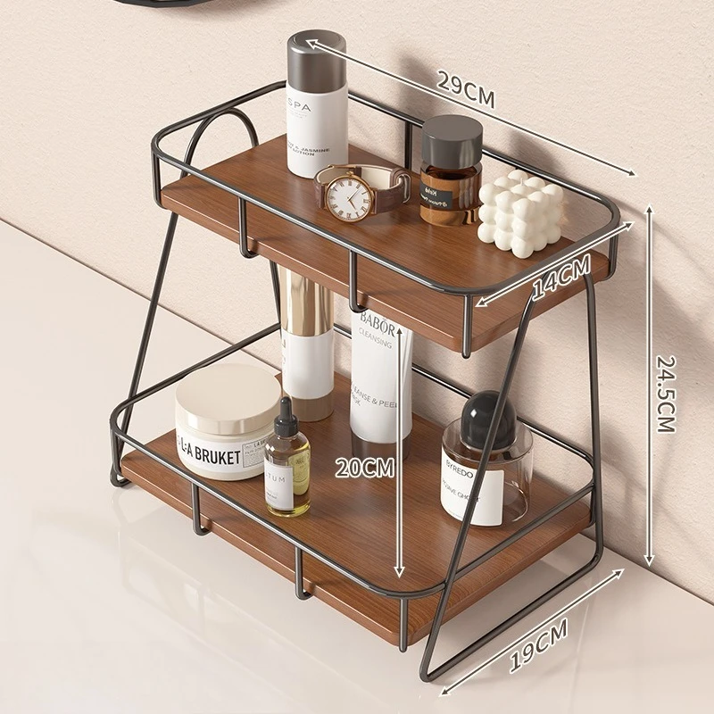 

Органайзер для ванной комнаты, 2-уровневая подставка для стаканов, полка для хранения на рабочем столе, для парфюмерии, для столешницы, для общежития