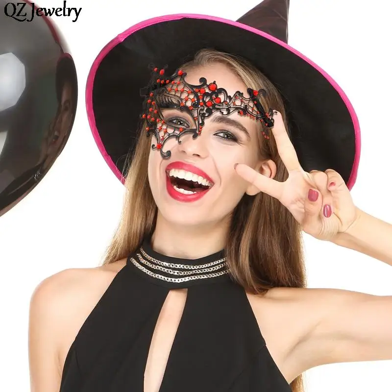 

Hollow Masquerade Mask Metal Rhinestone Face Mask for Princess Cosplay Props Costume Nightclub Queen Eye Mask Party Jewelry Gift