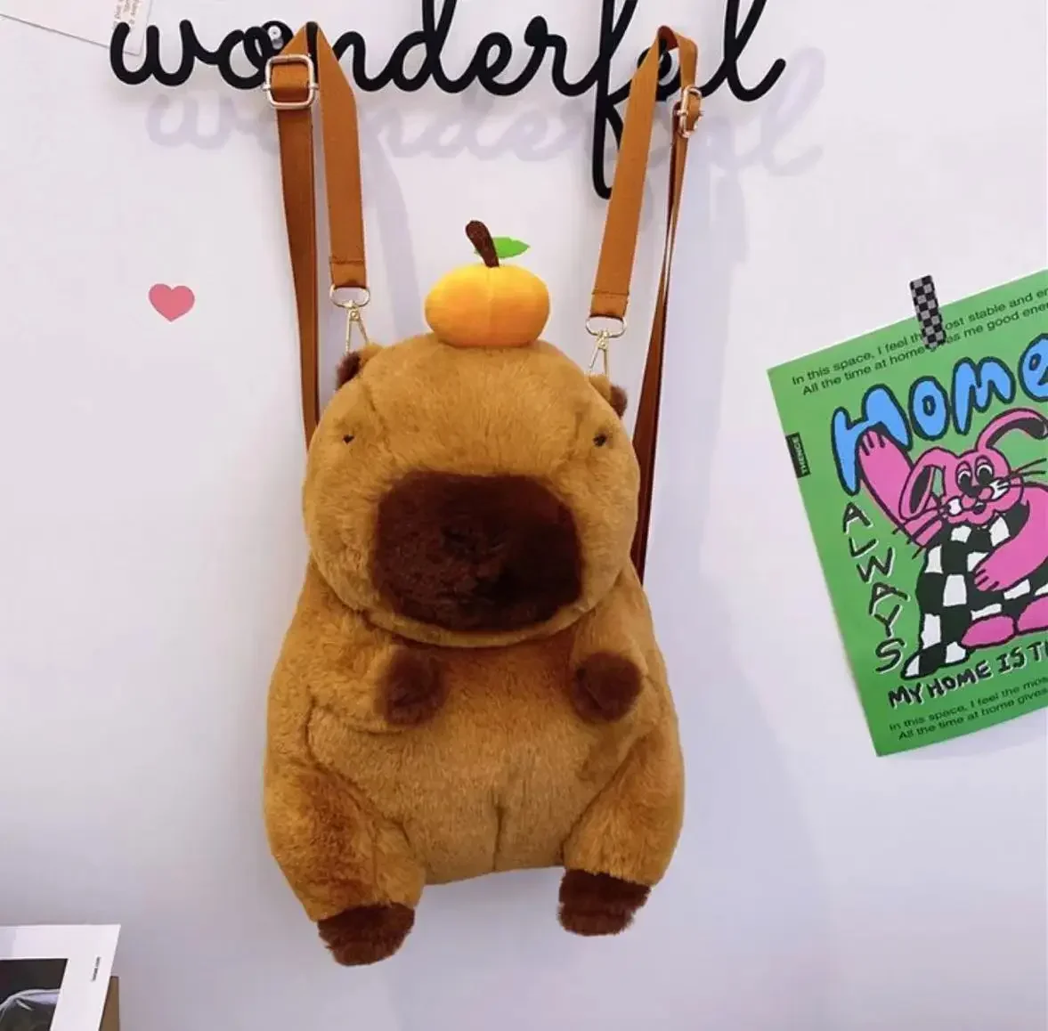 Kapybara Милый Мультяшный Плюшевый Рюкзак Двойного Назначения Сумка Через Плечо С