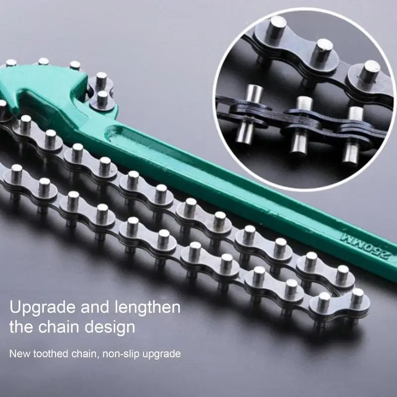 Wrench Car Repair Tools Remove Filter Wrench Chain Wrench Tool Heavy Duty Removal Tool Adjustable Strap Spanner Tools