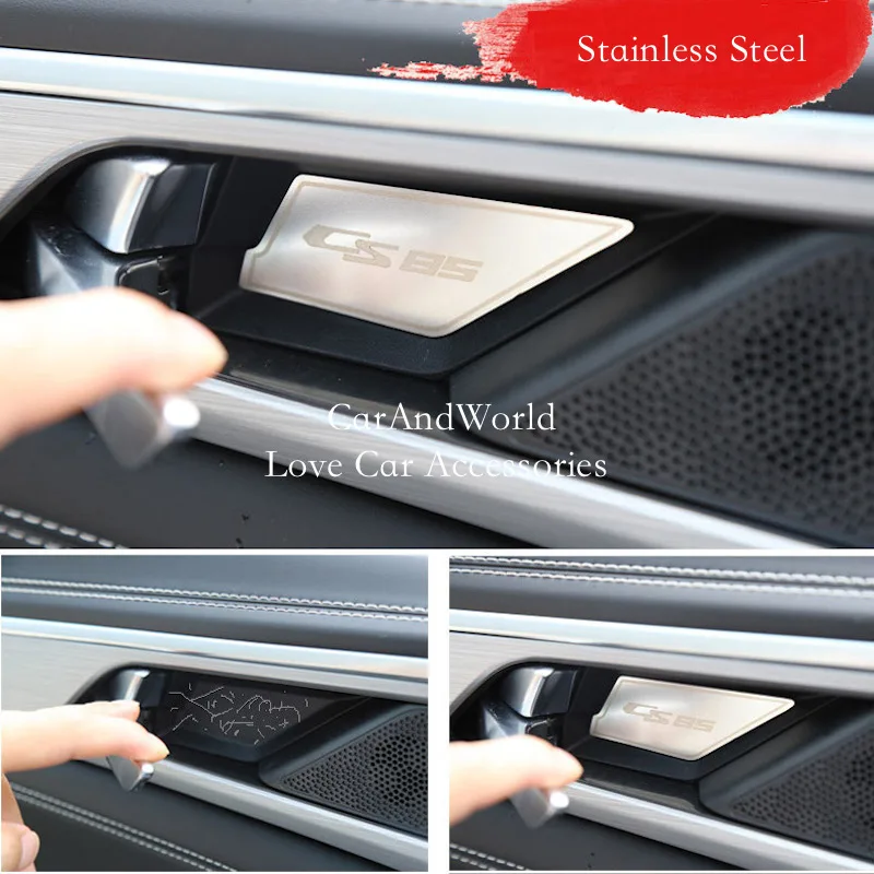 

For Changan CS85 Coupe 2019-2022 Stainless Steel Interior Door Bowl Frame Handle Panel Cover Sticker Trims Car Accessories