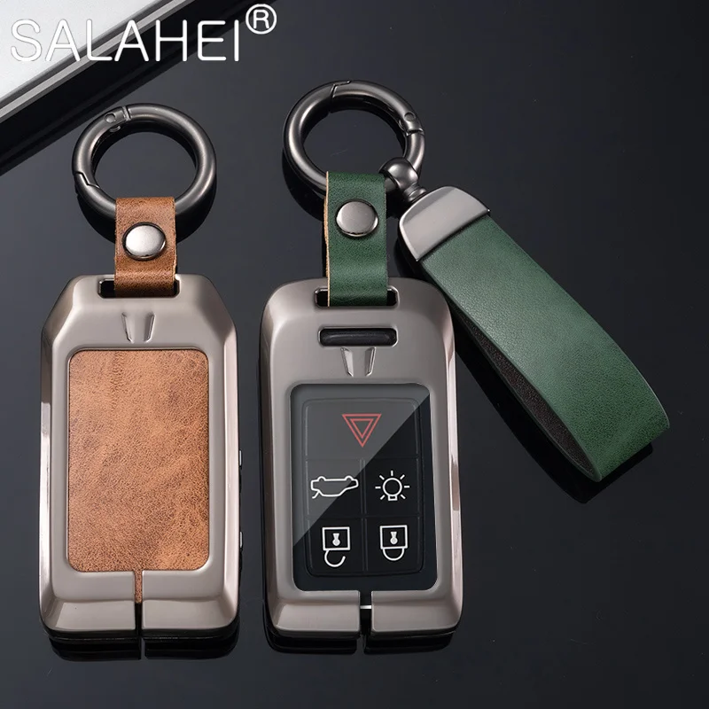 

Zinc Alloy Leather Car Key Case Cover For Volvo S60 S80 S90 XC40 V60 V90 XC60 XC70 S60L S80L V40 XC90 Keychain Auto Accessories
