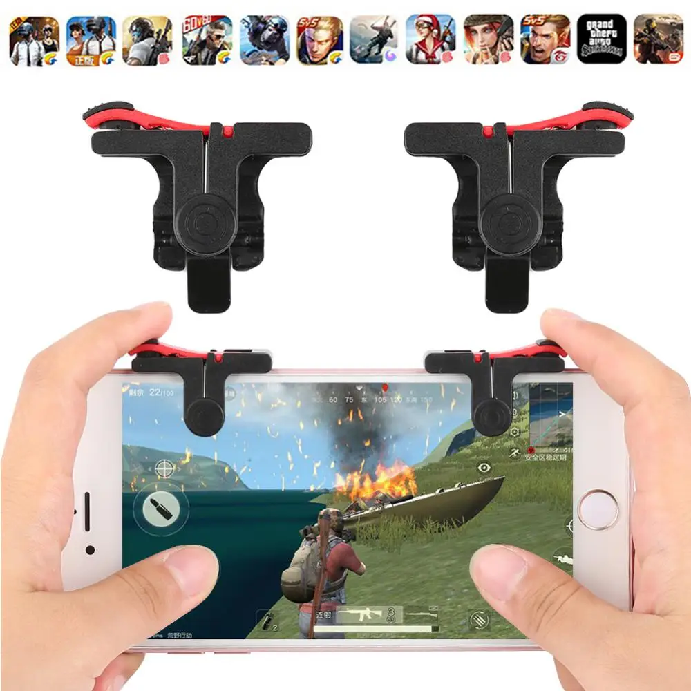 

A Pair D9 Mobile Phone Gaming Trigger Fire Button Shooter Game Joysticks Gamepad For PUBG Fire Shooting Aim Key L1R1 Controller