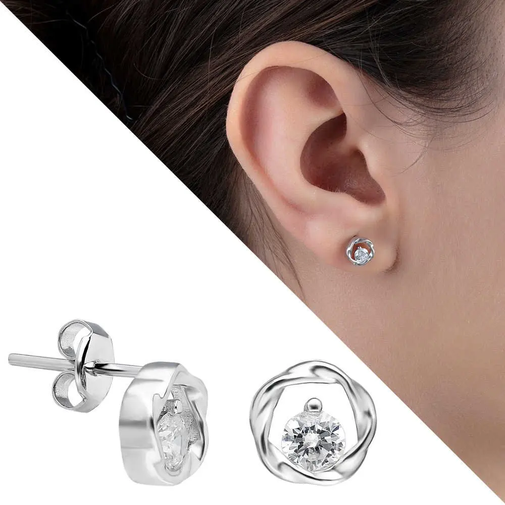 

Серьги-подвески из серебра с фианитами
