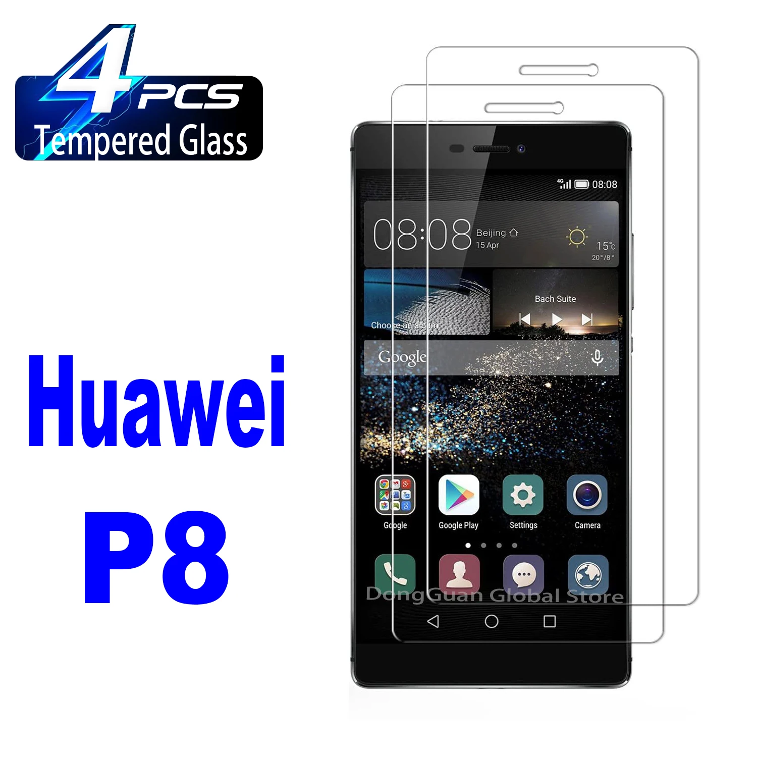 

2/4 шт. высококачественное алюминиевое закаленное стекло для Huawei P8 Защитная стеклянная пленка для экрана