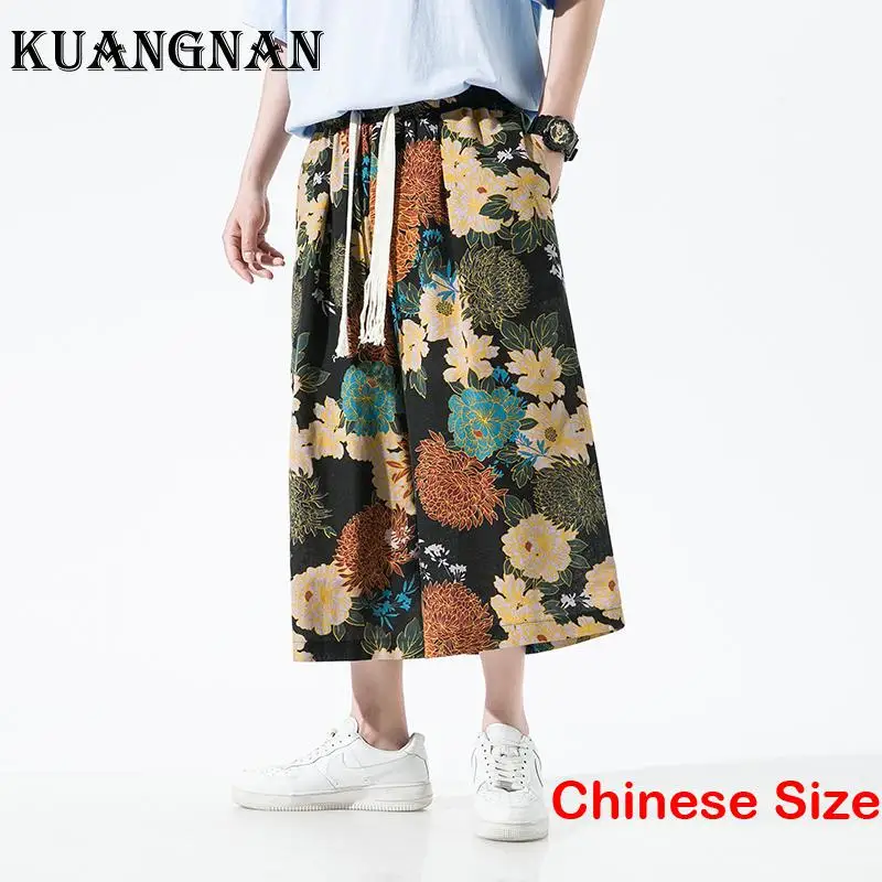 

KUANGNAN Printed Pants for Man Korean Summer Clothes Work Wear Mens Trousers Dropship Suppliers Menswear Running 5 Days 5XL 2023