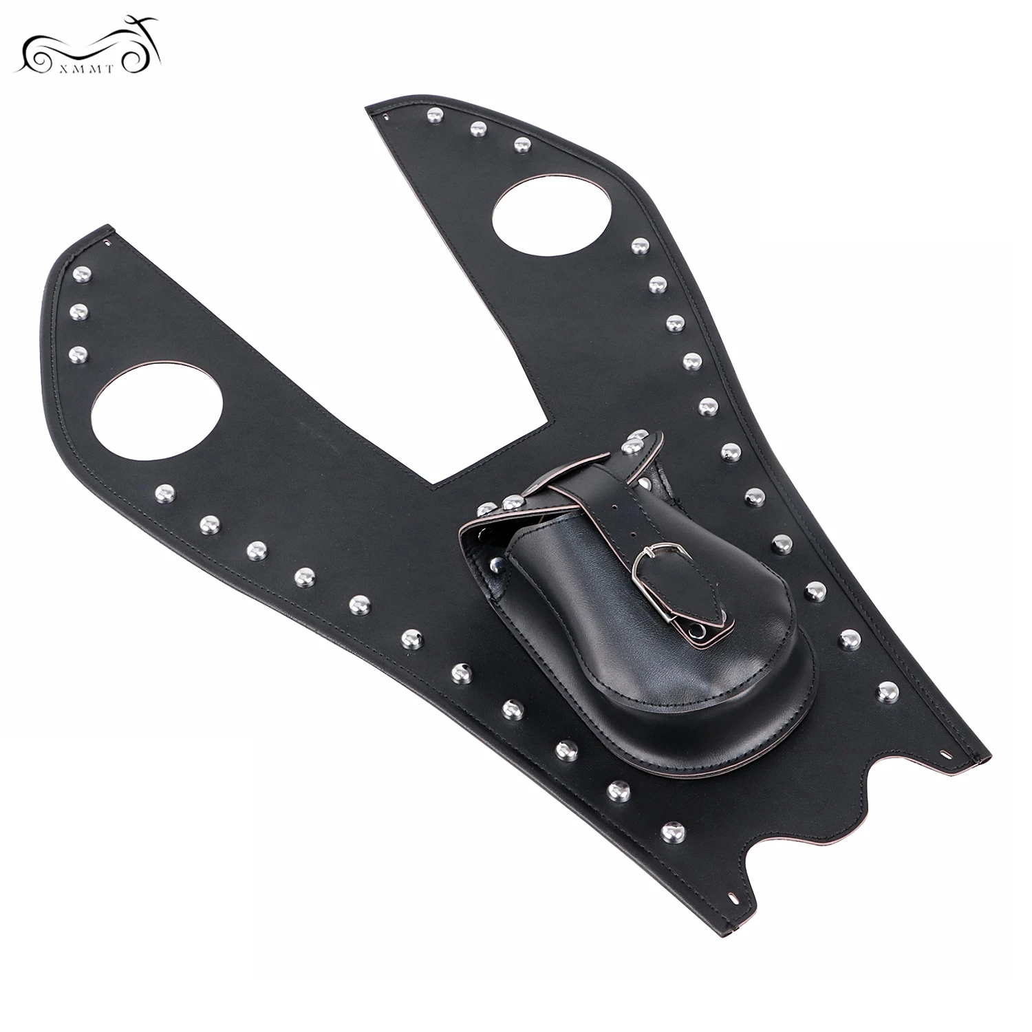 Черная кожаная панель-бак с заклепками и чехлом для Harley Softail Fatboy Heritage Springer PU