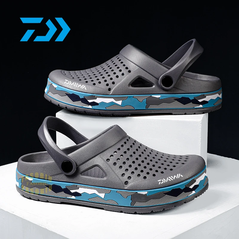 

Шлепанцы мужские для рыбалки, резиновые дышащие, плоская подошва, летние модные пляжные сандалии, обувь для сада и рыбалки