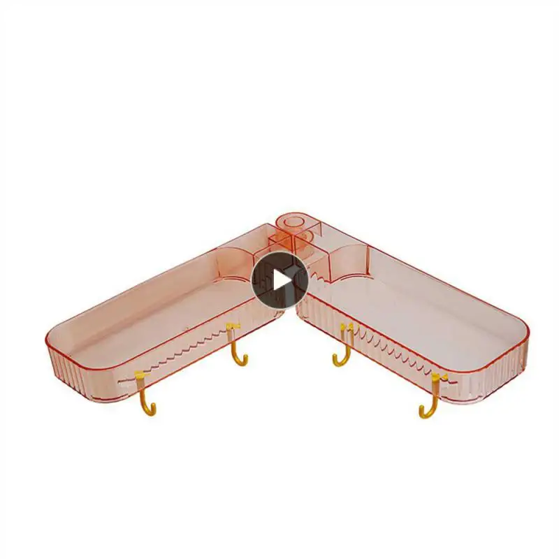 

Corner Wall-mounted Storage Rack Wall-mounted U-shaped Shelf Transparent Red No Punching Hole-free Storage Rack U-shaped Acrylic