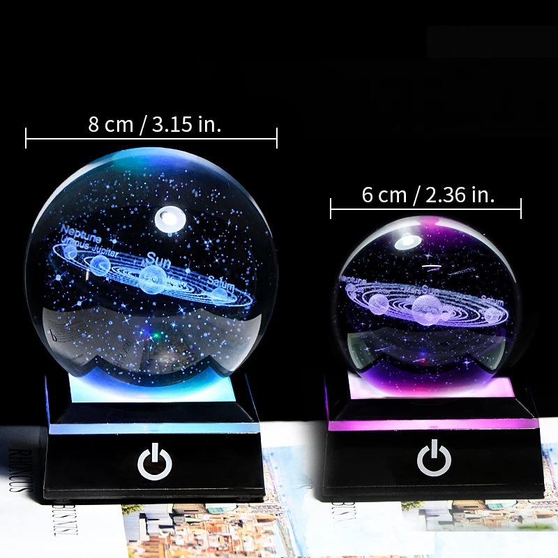 Новинка 80 мм K9 кристальная солнечная система планеты Глобус 3D лазерная