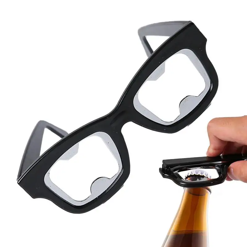 

Beer Can Opener Soda Can Opener Black Glasses-shaped Bottle Can Opener For Home Pub Outdoor Bartender Bottle Openers Men DIY