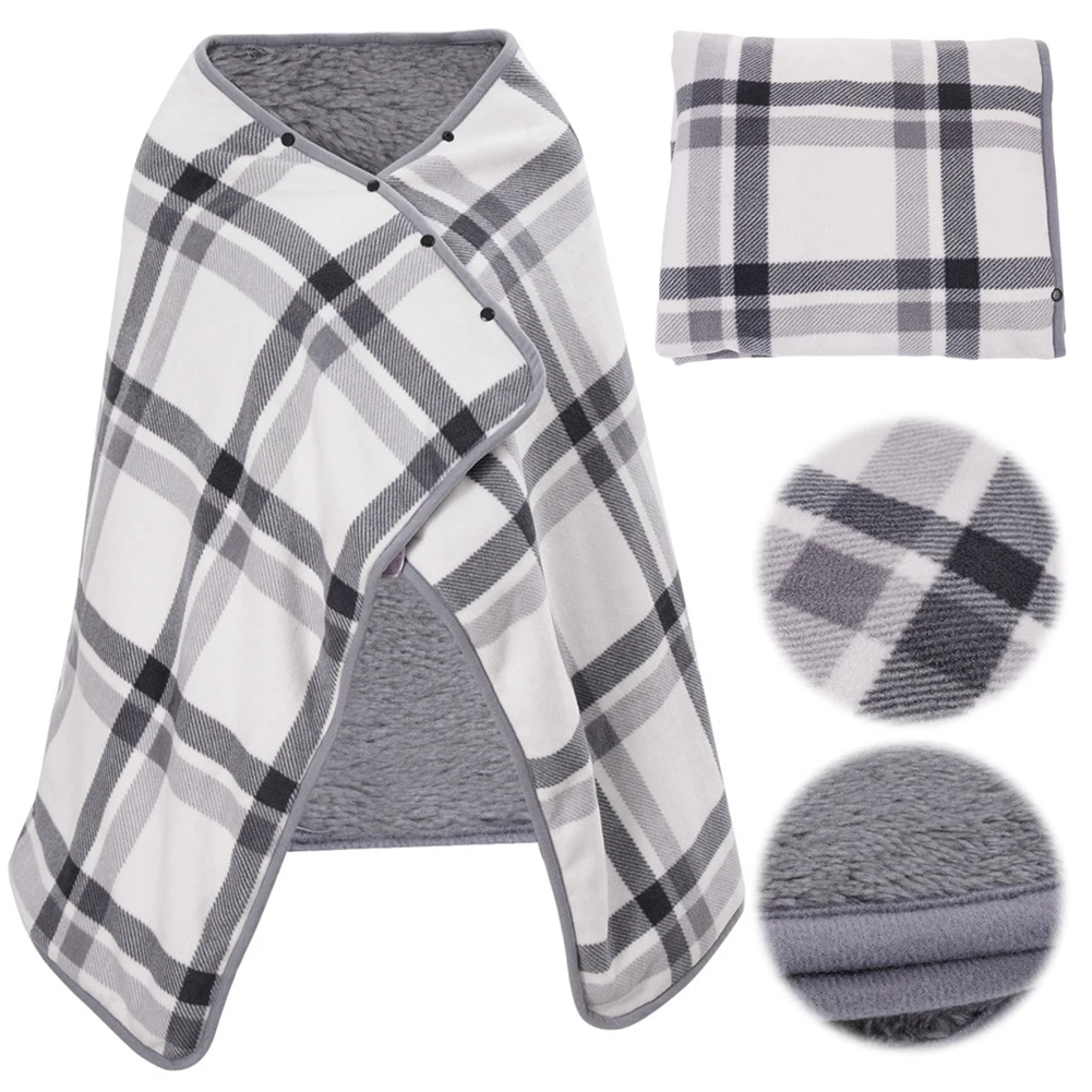 Носимое одеяло с электрическим подогревом USB 3 уровня нагрева электрическое шаль