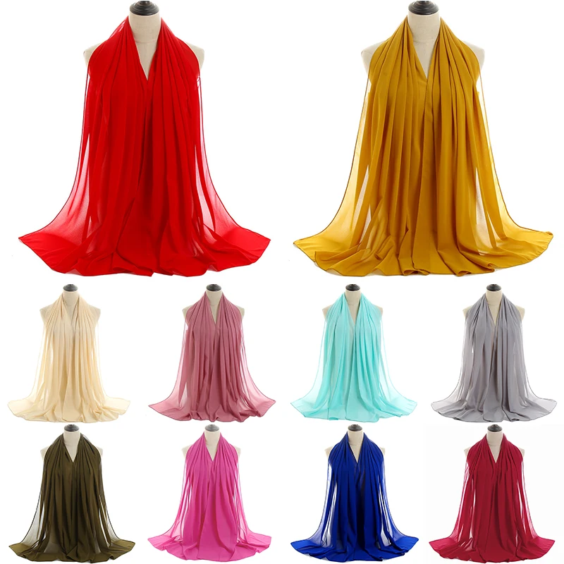 

Multicolor Soft Cotton Muslim Headscarf Instant Hijab Jersey Scarf Femme Musulman Hijabs Islamic Shawls And Wraps Head Scarves