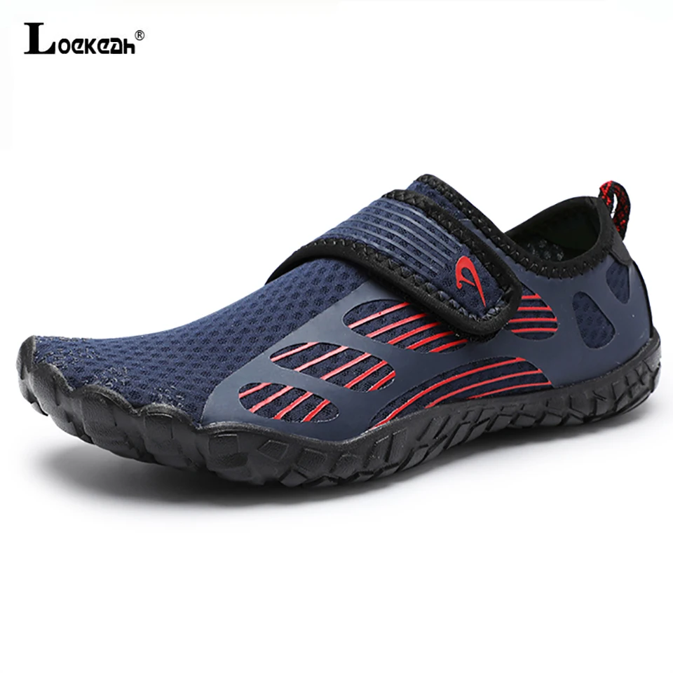 Loekeah Men Wading Shoes Breathable Quick-Dry Barefoot Swimming Upstream Aqua Shoes Anti-Slip Wearproof River Sea Water Sneakers